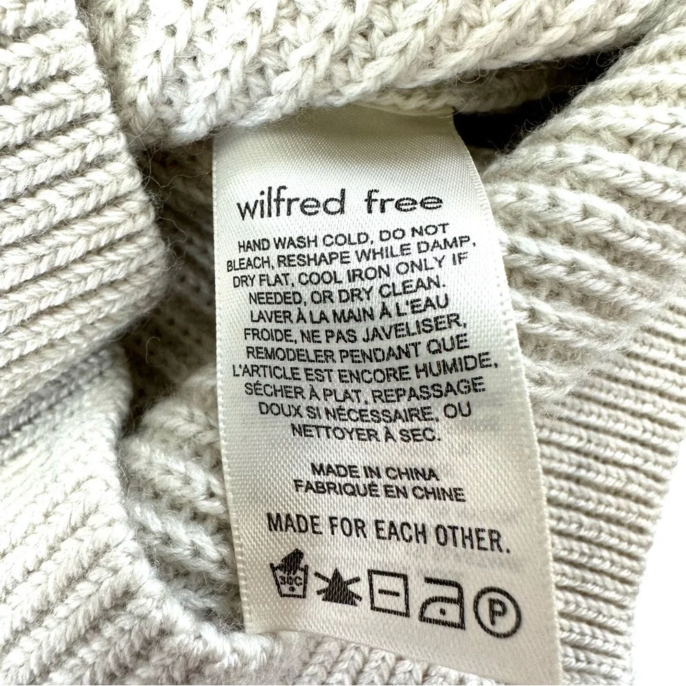 Aritzia Wilfred Laurel merino wool womens turtleneck size Small neutral ribknit - Picture 2 of 10